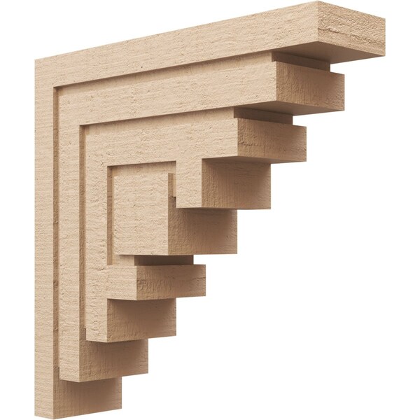 Ekena Millwork 7"W x 28"D x 28"H Thin Landon Rough Cedar Woodgrain TimberThane Corbel, Primed Tan CORUR07X28X28LANRCPR - main